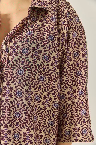 Camisa - Violeta e bege