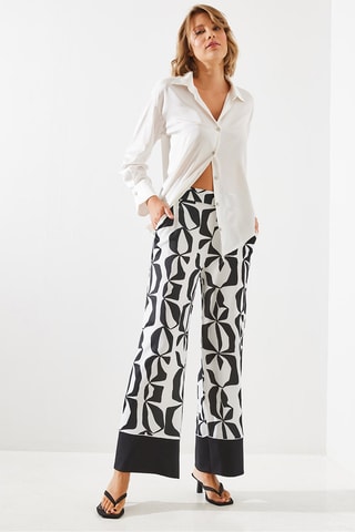 Calças - Preto e branco