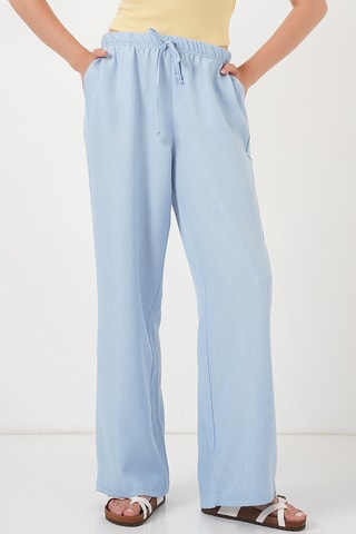 Calças wide legs - Azul-celeste