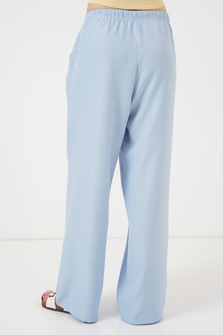 Calças wide legs - Azul-celeste