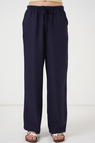 Calças wide legs - Azul-marinho