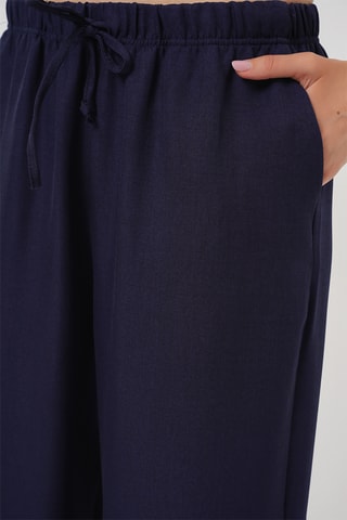 Calças wide legs - Azul-marinho