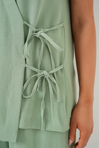 Casaco traçado e calças - Verde-água