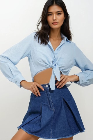 Crop top - Azul-celeste