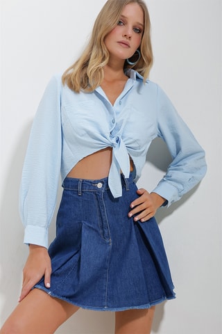 Crop top - Azul-celeste