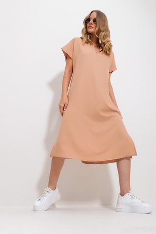 Vestido direito - Salmão