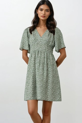 Vestido estilo patinadora - Caqui