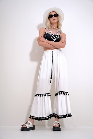 Calças wide legs - Branco