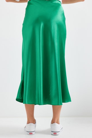 Saia midi cintura subida - Verde