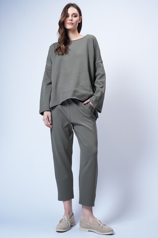 T-shirt e calças - Caqui