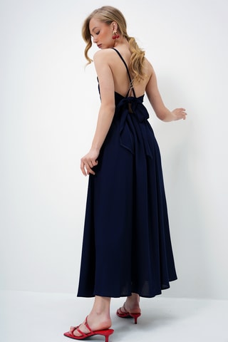 Vestido comprido - Azul-marinho