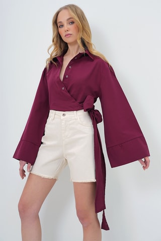 Blusa com nó - Bordô