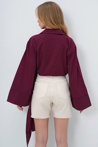 Blusa com nó - Bordô