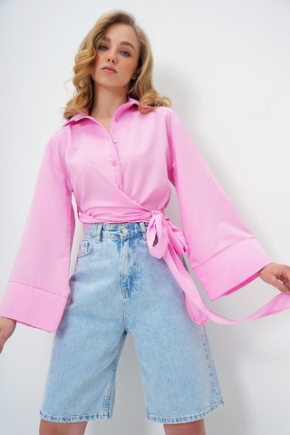 Blusa com nó - Rosa