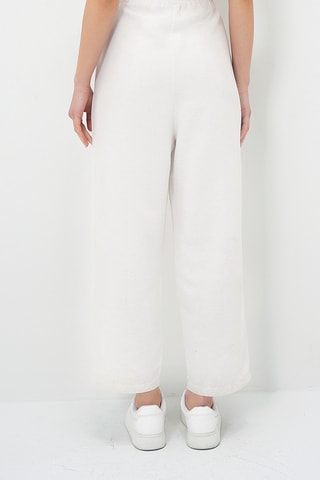 Calças palazzo cintura subida - Cru