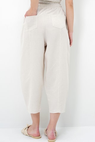 Calças shalwar 7/8 cintura subida - Cru