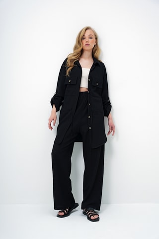 Casaco e calças cintura subida - Preto