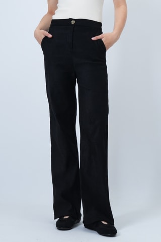 Calças palazzo cintura subida - Preto