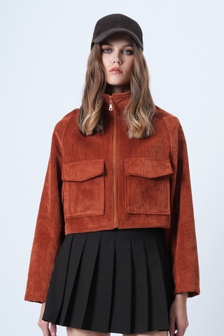 Casaco em veludo - Vermelho-tijolo