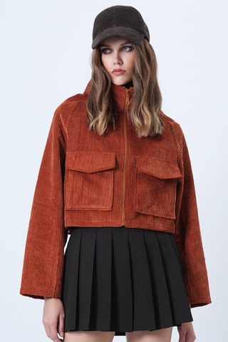 Casaco em veludo - Vermelho-tijolo