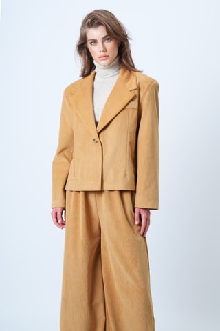 Casaco em veludo - Mostarda