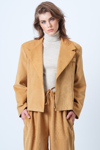 Casaco em veludo - Mostarda