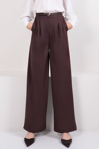 Calças palazzo - Castanho