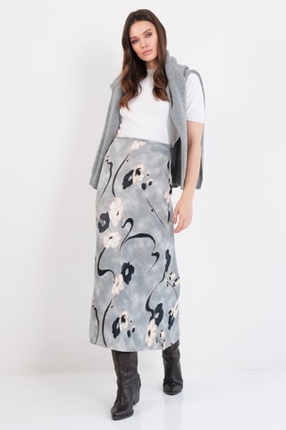Saia midi - Cinzento