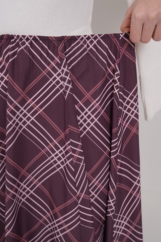 Saia estilo patinadora - Bordô e castanho