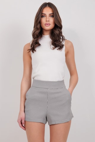 Calções de cintura subida - Bege