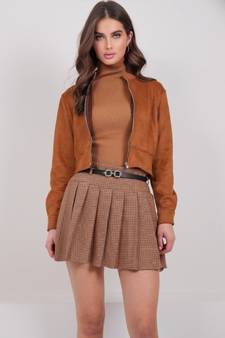 Saia plissada - Castanho