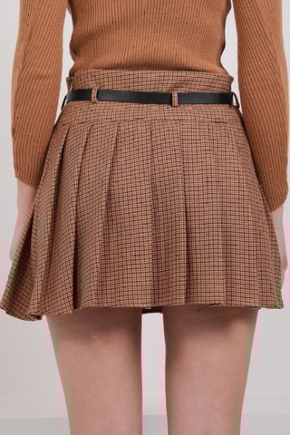 Saia plissada - Castanho
