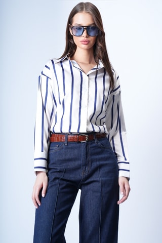 Camisa - Azul-marinho e branco