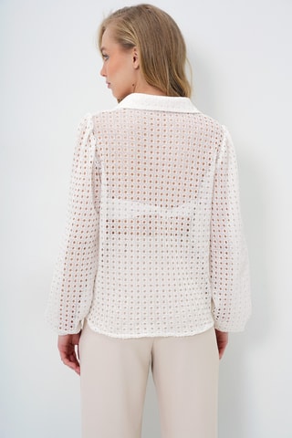 Blusa em renda guipura - Branco