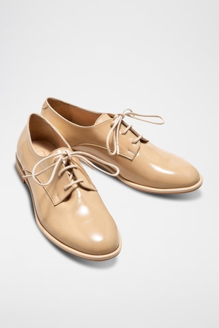 Derbies em couro - Bege