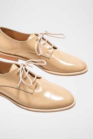 Derbies em couro - Bege