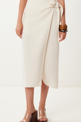Saia traçado cintura subida - Nude