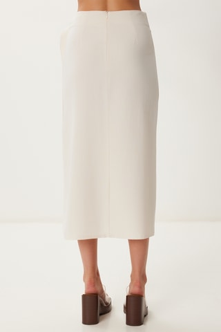 Saia traçado cintura subida - Nude