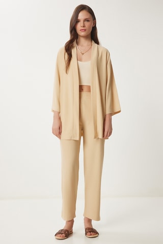 Quimono e calças - Nude