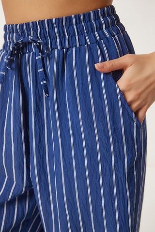 Túnica e calças cintura subida - Azul-marinho