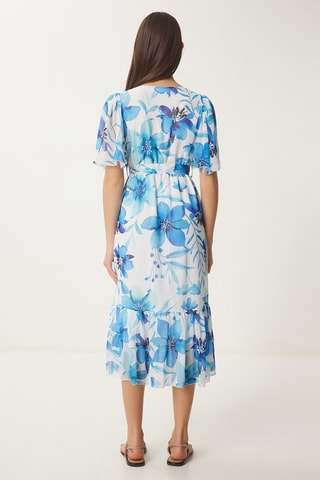 Vestido estilo patinadora - Azul e branco