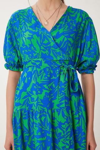 Vestido estilo patinadora - Azul-marinho e verde