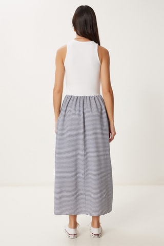 Vestido efeito ilusório - Branco e rosa-claro