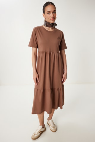 Vestido midi - Castanho