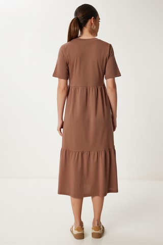 Vestido midi - Castanho