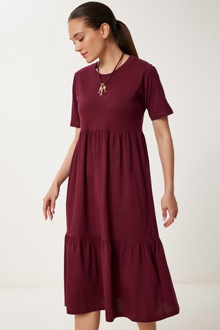 Vestido midi - Bordô