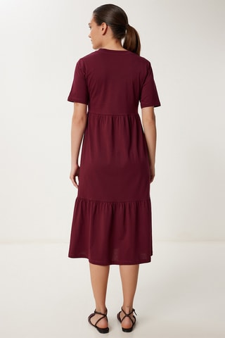 Vestido midi - Bordô