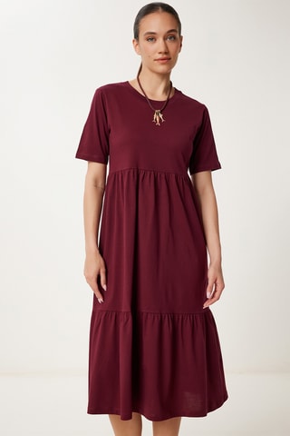 Vestido midi - Bordô