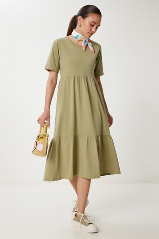 Vestido midi - Caqui