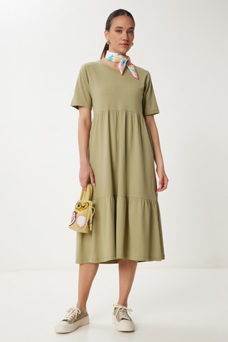 Vestido midi - Caqui